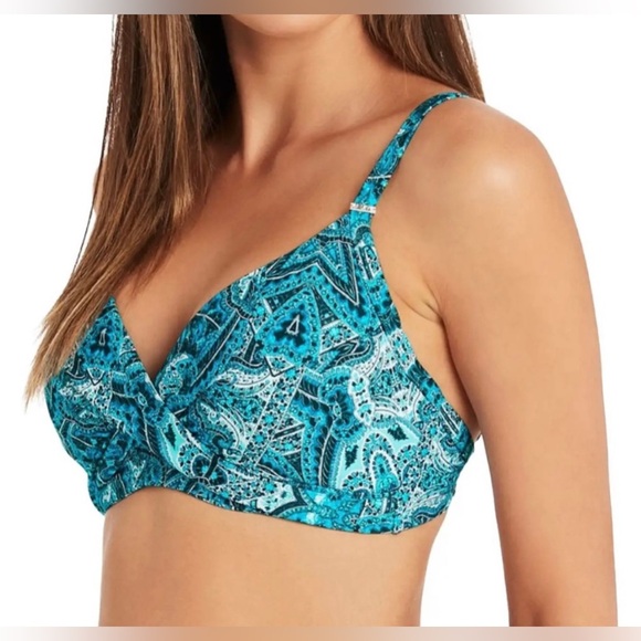 Sea Level Swim Bella Mare Twist Front DD/E Cup Bra Bikini Top Swimsuit Size 4 - Picture 3 of 6